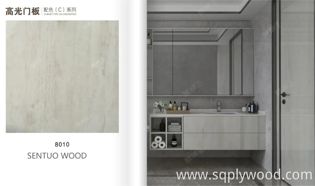 for Interior Wall Panel UV Glossy Laminated Pet Particleboard Melamine MDF